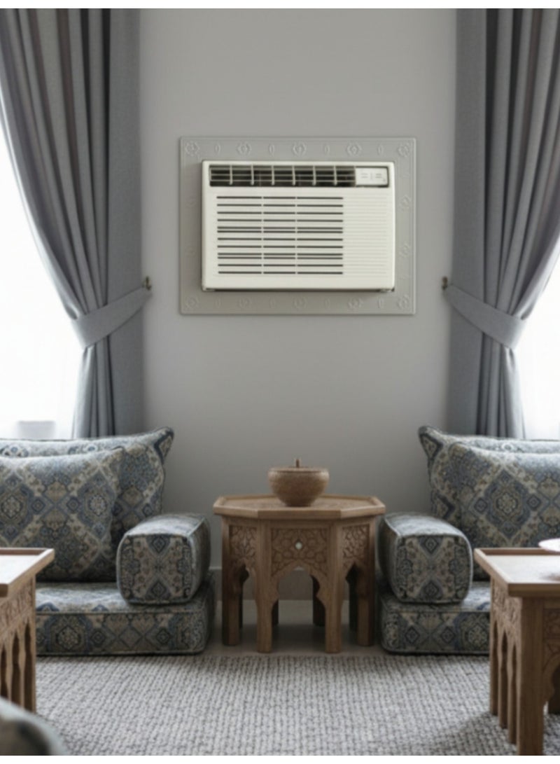 بهنس برواز مكيف شباك ذكي بلاستيك رمادي جاهز عالي الجودة براويز مكيفات شباك لاحاجة الى مسامير التثبيت اطار و ديكور المكيف الشباك مانعة للغبار والحشرات يحافظ على هواء التكييف كاملا بالغرفة سهولة الفك التركيب التنظيف - Image 5